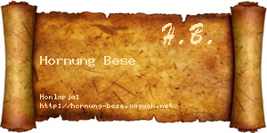 Hornung Bese névjegykártya